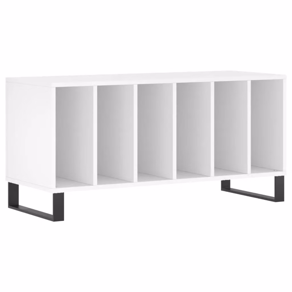 Berkfield Home Record Cabinet in White, W/D/H: 100 x 38 x 48 cm – 2