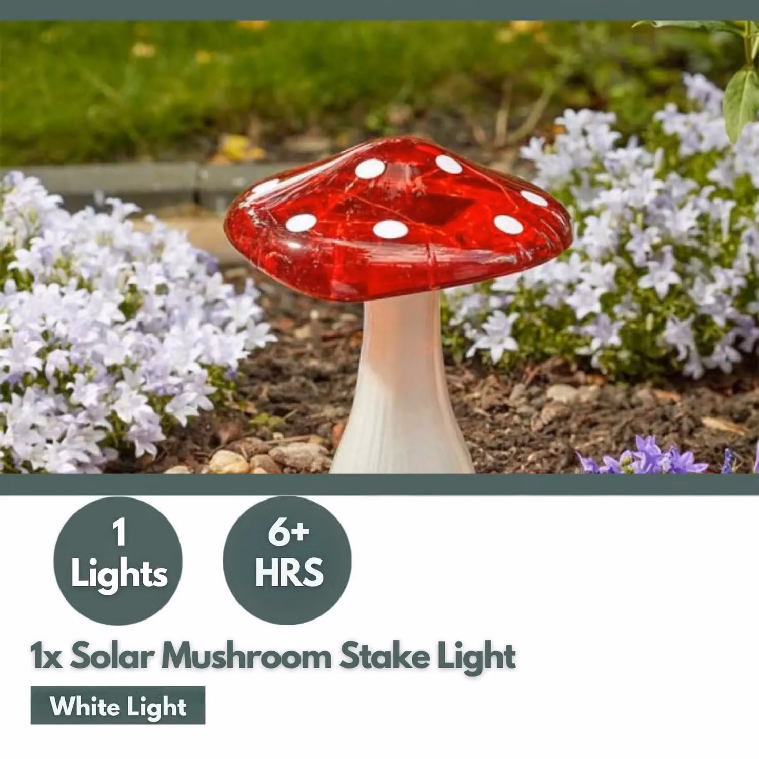 Marco Paul Red Solar Powered Mushroom Garden Ornament with Dusk Sensor – 4