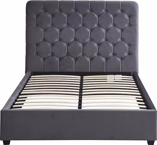 Seconique Madison King Size Upholstered Lift Up Bed in Grey Velvet Fabric, H: 216.0 cm, W: 180 x 200 cm, D: 152.4 cm – 3