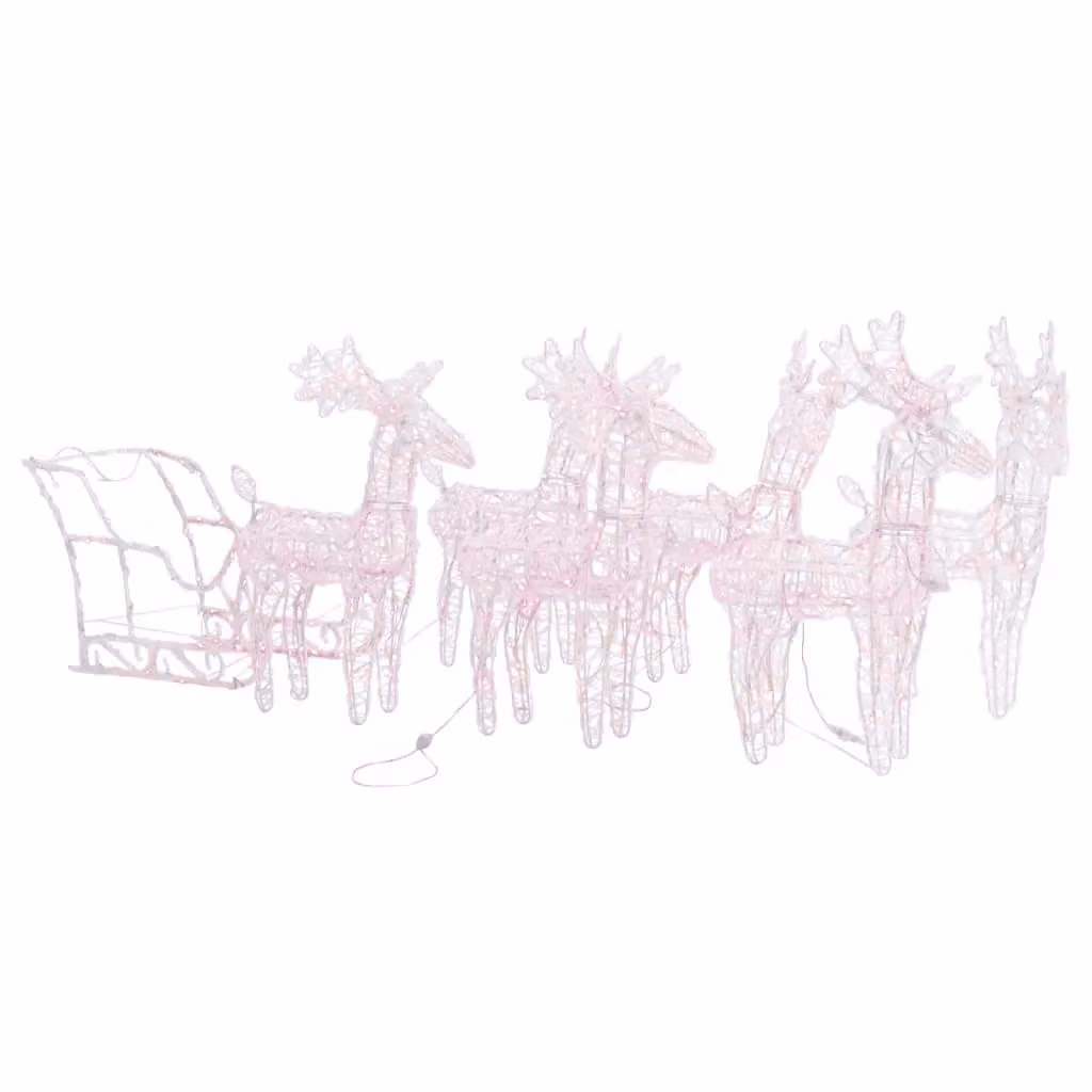 Berkfield Home Reindeers and Sleigh Christmas Decoration with 320 Multicolour LEDs – 2