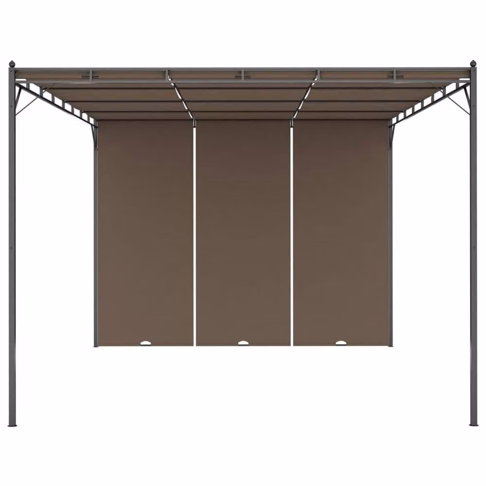 Berkfield Home Garden Gazebo with Side Curtain, Beige, W: 400 cm, D: 300 cm, H: 225 cm – 3