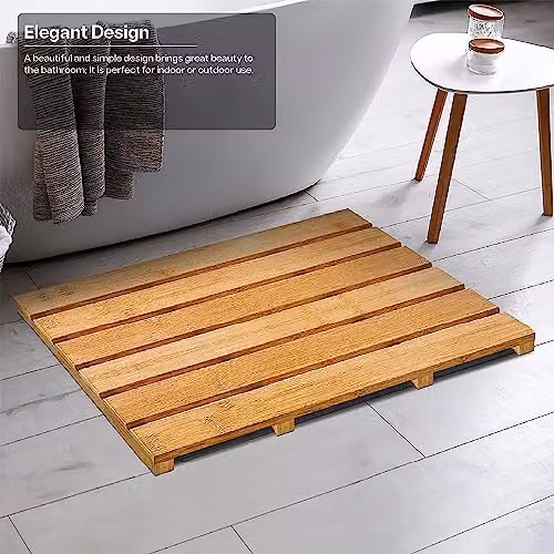 MantraRaj Bamboo Anti-Slip Bathroom Duckboard in Brown, W/D/H: 60.0 x 42.0 x 3.5 cm – 5