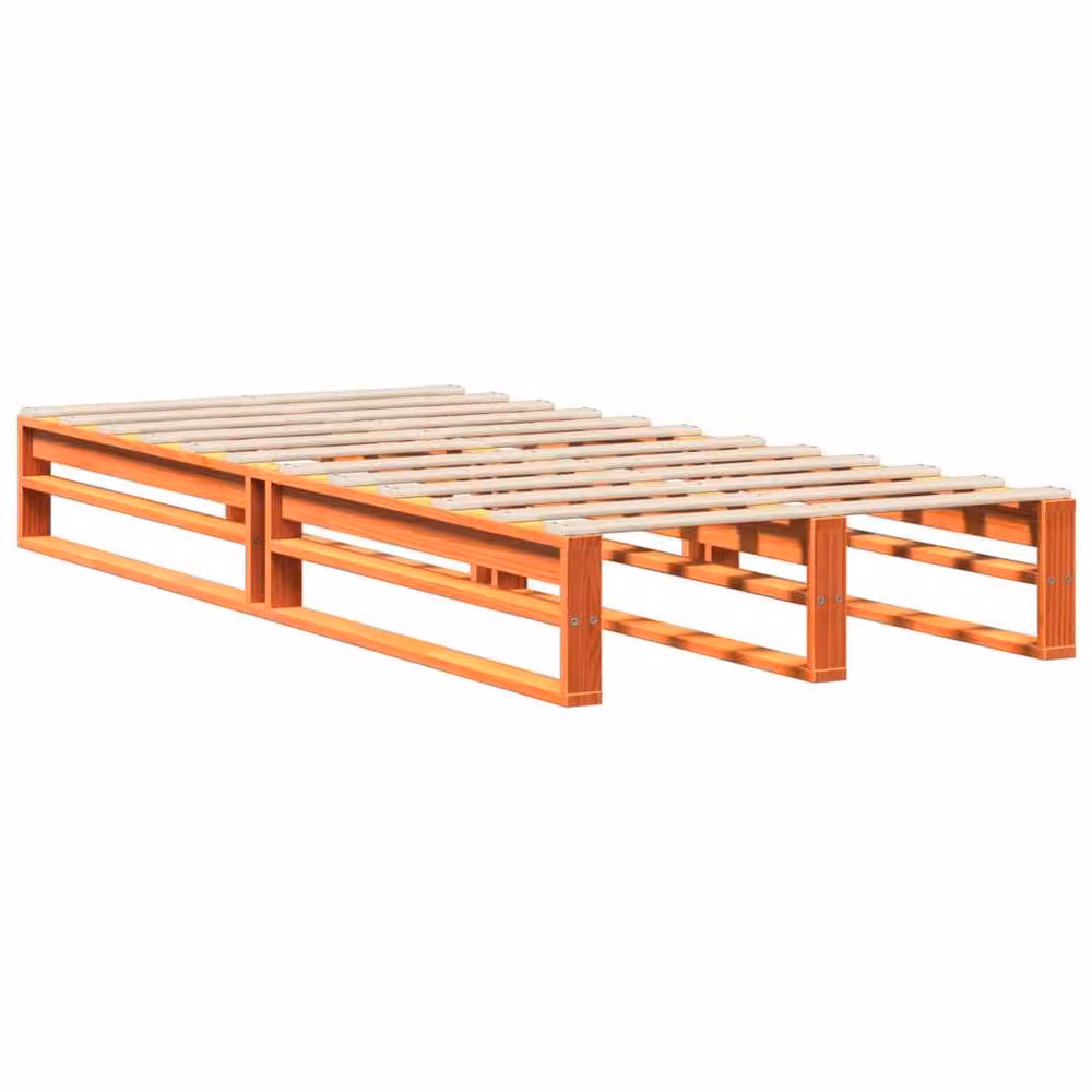 Berkfield Home Solid Wood Pine Bed Frame in Wax Brown, W/D/H: 90 x 200 cm – 2