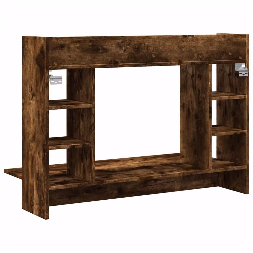 Berkfield Home Wall-Mounted Floating Writing Desk in Smoked Oak Brown, W/D/H: 105 x 48 x 75 cm – 5