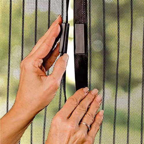 Casa Bonita Magnetic Fly Screen Door Curtain, Black, H 210 x W 100 cm – 2