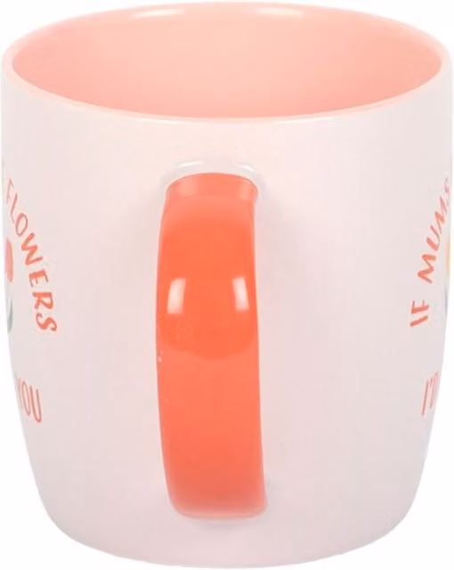 KDMK White Ceramic Tulip Floral Mug with If Mums Were Flowers Design
