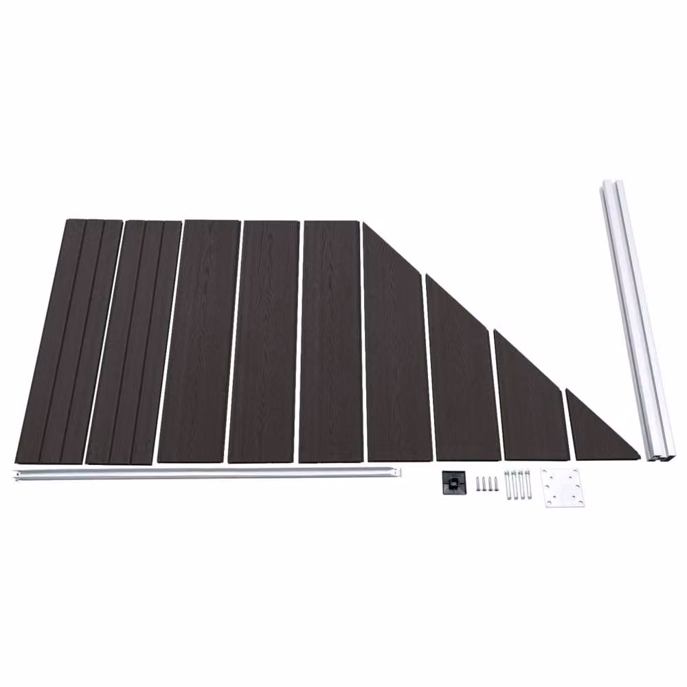 Berkfield Home WPC Fence Panel, Black, W: 95 cm, H: 105-180 cm – 3
