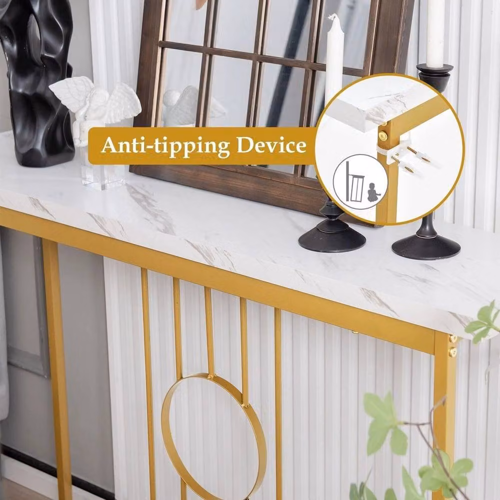 Kelvenix Modern Gold Metal Hallway Console Table – 2