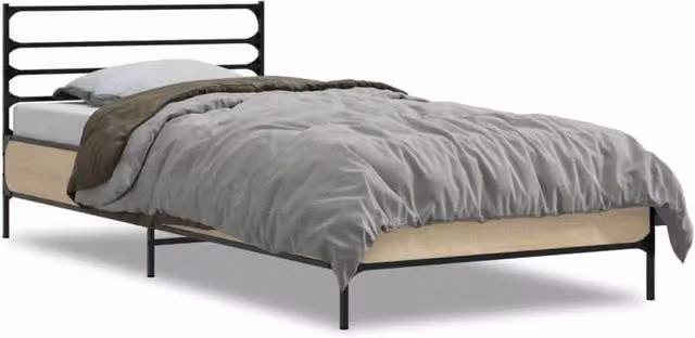 Berkfield Home Sonoma Oak Bed Frame in Brown W/D/H: 100 x 200 cm – 1