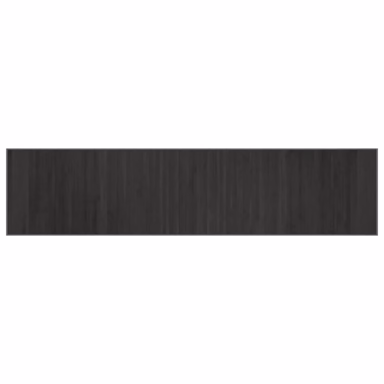 Berkfield Home Rectangular Bamboo Rug in Grey, W/D/H: 70 x 300 cm