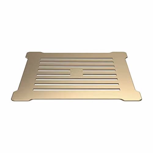 Balterley Square Shower Tray Waste and Odour Trap with Drain Cover, Brushed Brass and White, W/D/H: 11.4 x 11.4 x 8.6 cm – 3