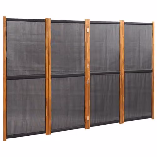 vidaXL 4-Panel Modern Wood Room Divider, Black, W: 280 cm, H: 180 cm – 1