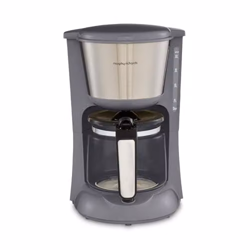 Morphy Richards Equip Filter Coffee Machine with Glass Jug in Grey and Silver – 1