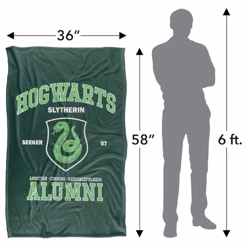 LOGOVISION Harry Potter Hogwarts Slytherin Alumni Super Soft Fleece Throw Blanket, Multicolour – 4
