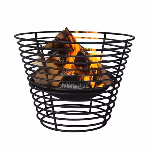 Jack Stonehouse Black Steel Outdoor Fire Pit Basket for Wood Burning