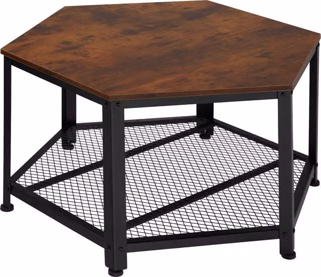 Tectake Norwich Industrial Square Coffee Table in Black and Brown