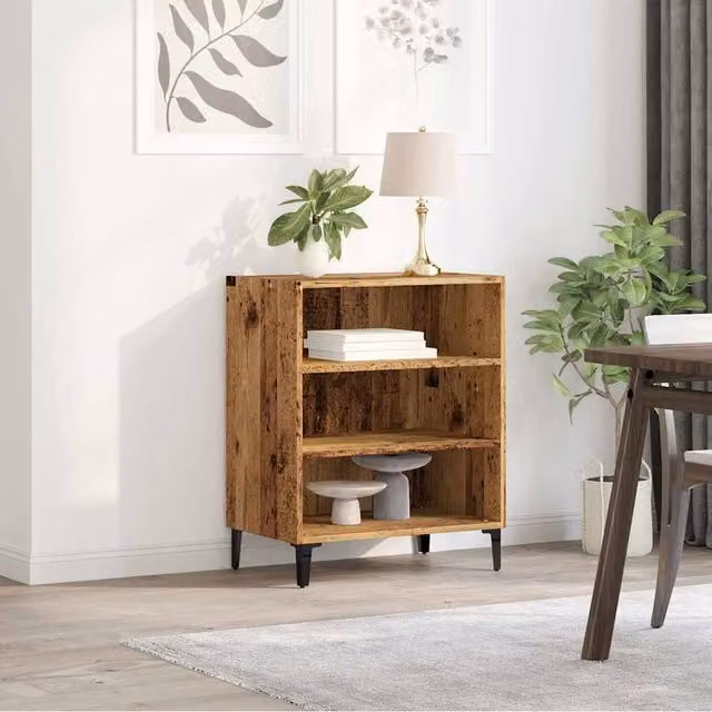 Berkfield Home Rustic Old Wood Sideboard in Brown, W/D/H: 57 x 35 x 75 cm – 1