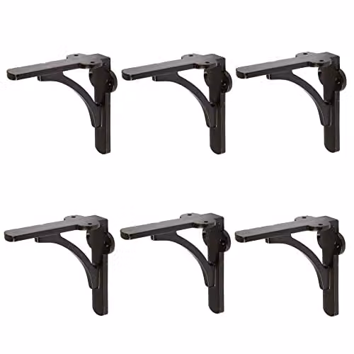 Hammer and Tongs Matt Black Curved Iron Shelf Brackets, Pack of 6, Depth: 100 mm – 2