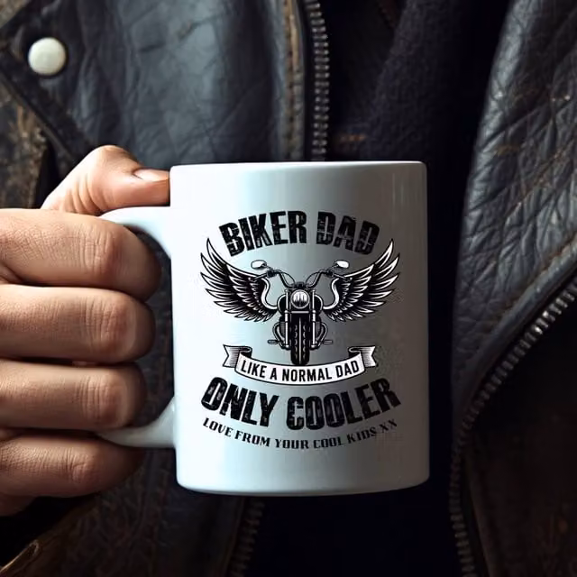 Aye Do Gifts Men's Biker Dad Ceramic Mug in White