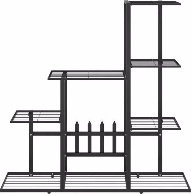 Berkfield Home Decorative Flower Stand, Black Metal, W: 94.5 cm, D: 25 cm, H: 88 cm – 1