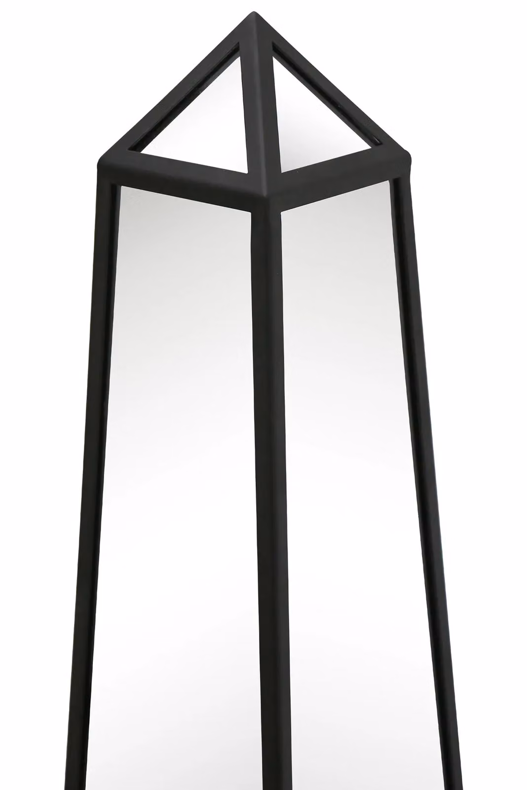 MirrorOutlet Black Metal Edged Obelisk Mirrored Ornament, W/D/H: 25 x 25 x 120 cm – 3