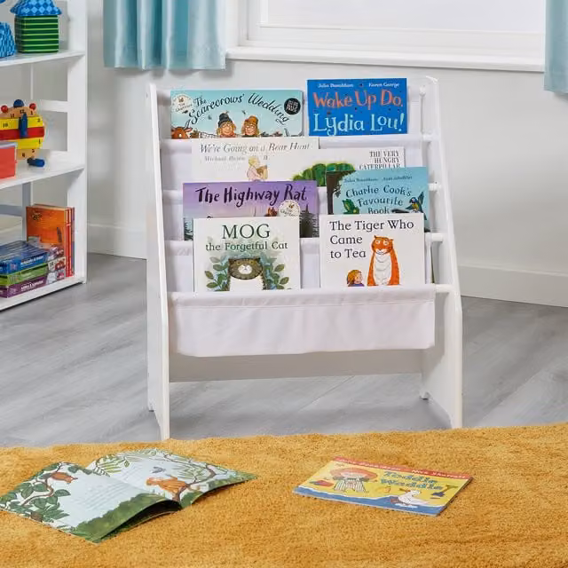 Liberty House Toys White Wooden Freestanding Book Display Unit for Children