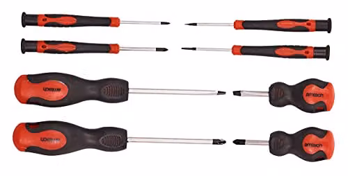 Amtech L0810 8 Piece Manual Screwdriver Set in Black and Red – 3