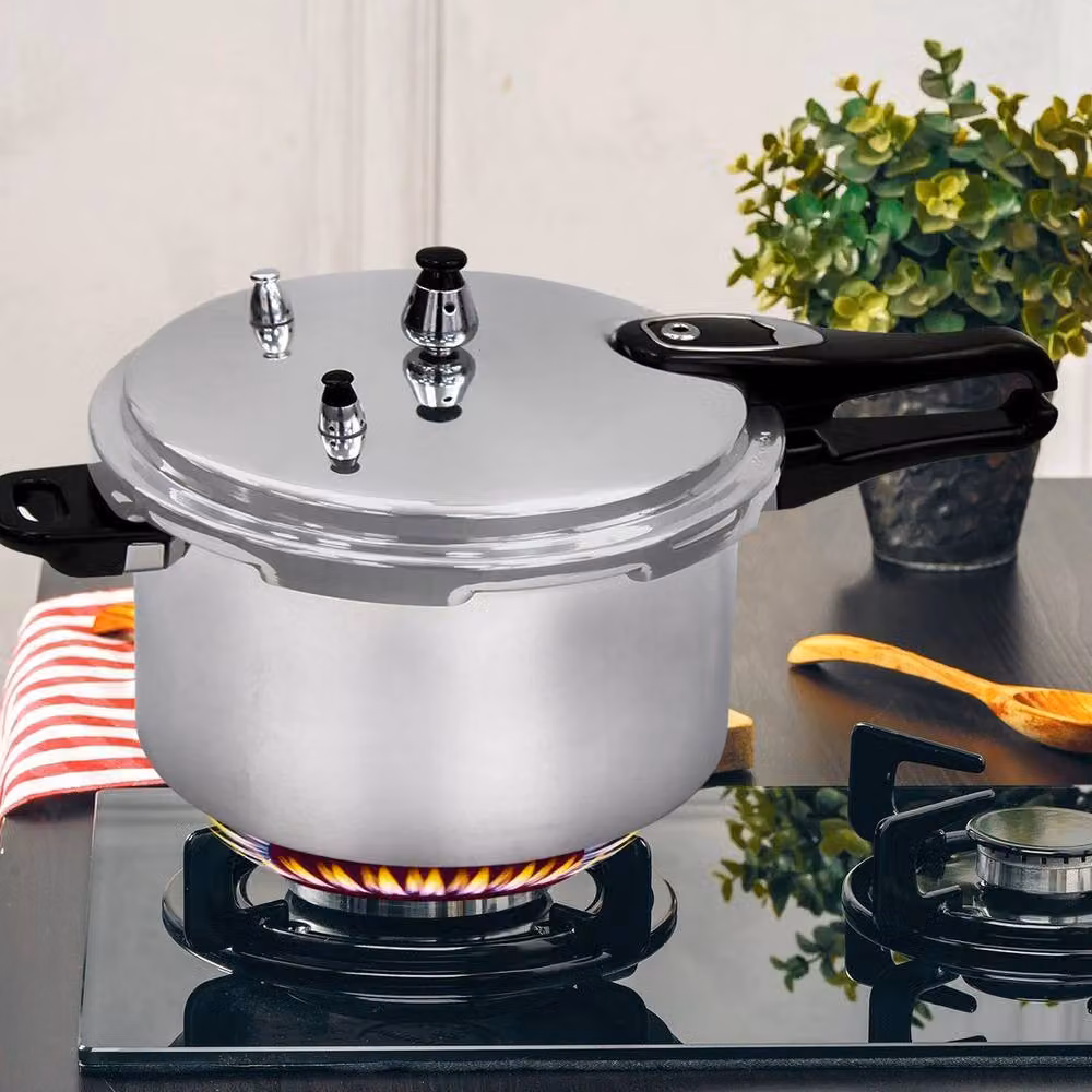 FLAVORA 3.5L Aluminium Pressure Cooker with Dual Handles in Metallic Silver – 2