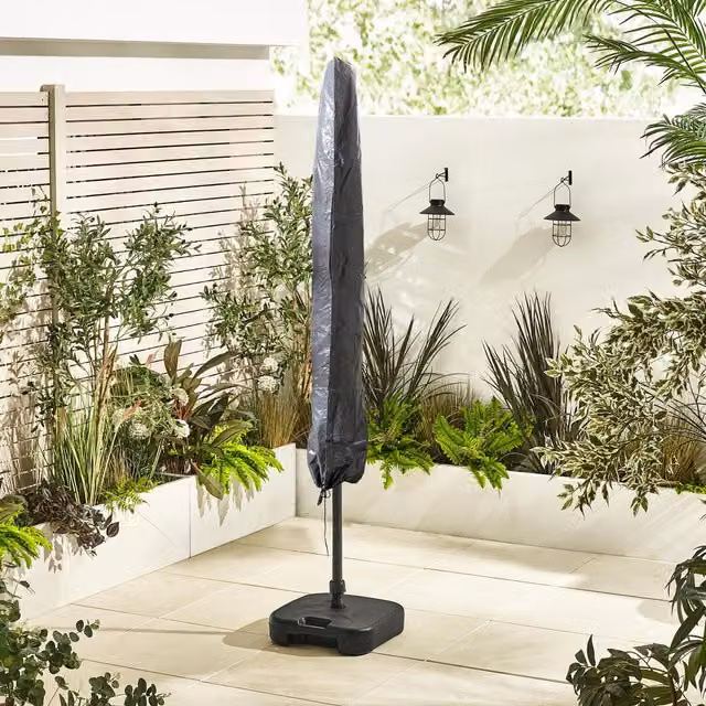 FurnitureboxUK Vertical Garden Parasol in Grey Polyester with UPF 50 Protection