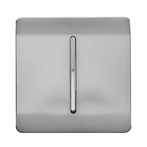 Trendi 1 Gang 2 Way Screwless Modern Single Electrical Wall Light Switch in Brushed Steel Silver – 2