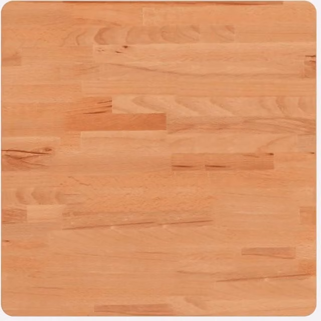 Berkfield Home Square Solid Wood Beech Table Top, Light Brown, W/D/H: 50 x 50 x 4 cm – 1