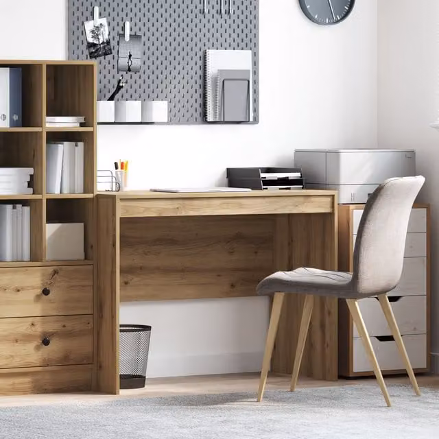 Berkfield Home Artisan Oak Writing Desk in Brown, W/D/H: 100 x 50 x 76 cm – 1