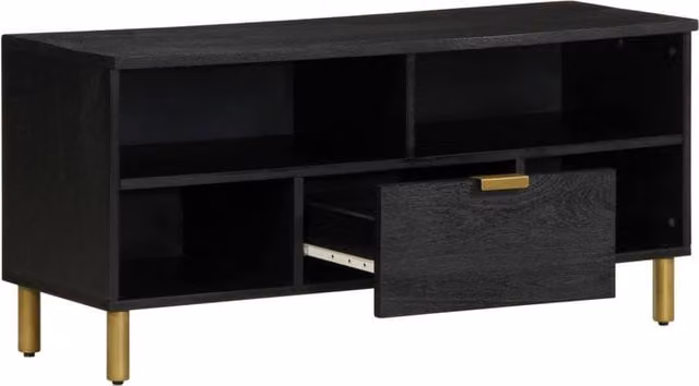 Berkfield Home Industrial TV Cabinet in Black, W/D/H: 100 x 33 x 46 cm