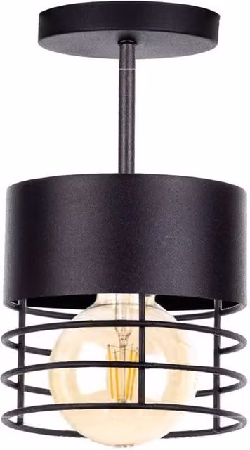 Netlighting Elle Cylindrical Ceiling Light Black 12cm E27