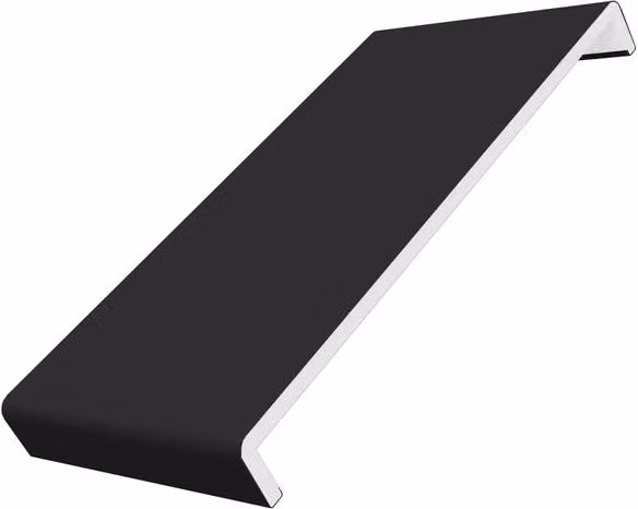 Freefoam Black Smooth PVC Fascia Capping Board Double Ended Box End, W: 41 cm, L: 1.25 m, Thickness: 10 mm
