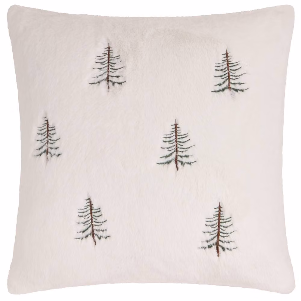 Furn Winter Pines Faux Fur Cushion in Beige and White, W/D/H: 45 x 45 x 45 cm – 2