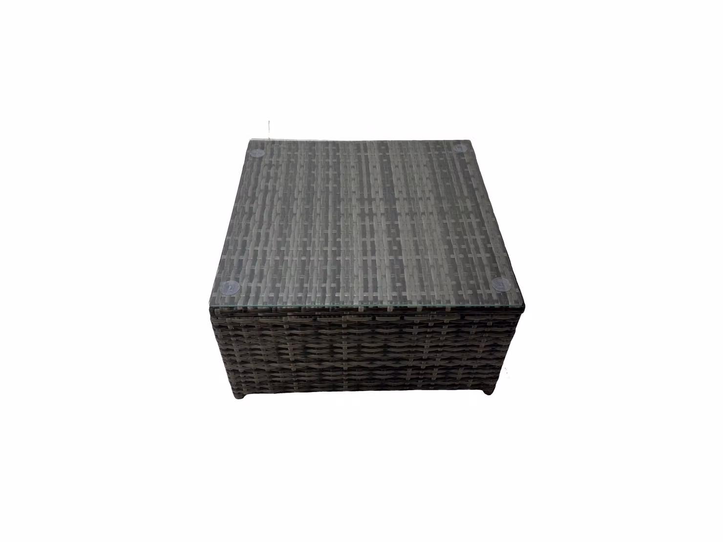 Fimous 8 Seater L-Shape Rattan Garden Furniture Set in Dark Grey with Upholstered Cushions, Coffee Table and 2 Stools – 2