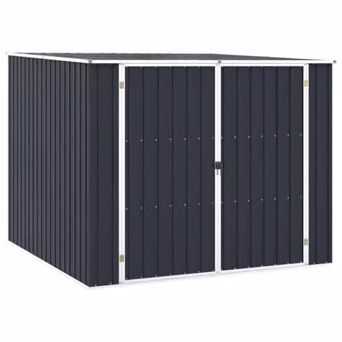 vidaXL Anthracite Galvanised Steel Garden Shed W/D/H: 195 x 198 x 159 cm