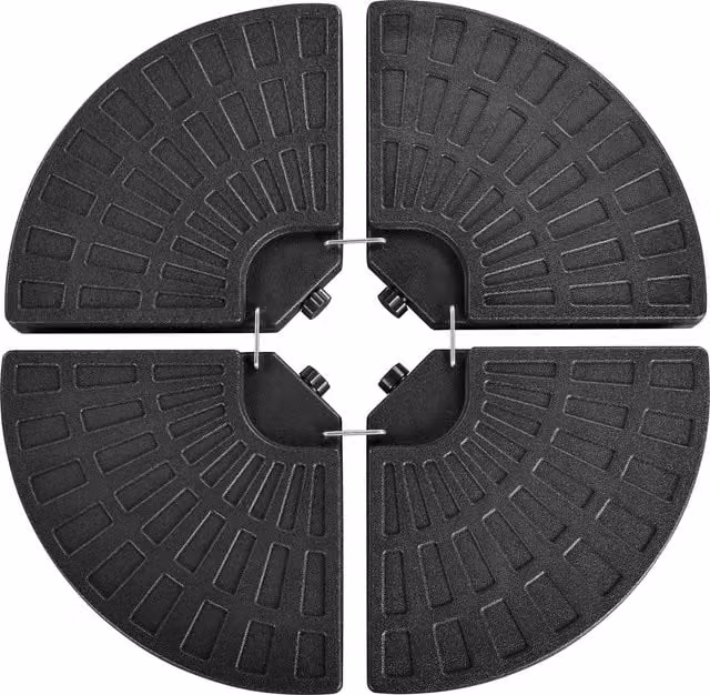 Yaheetech 4-Piece Fillable Round Parasol Base Stand, Black