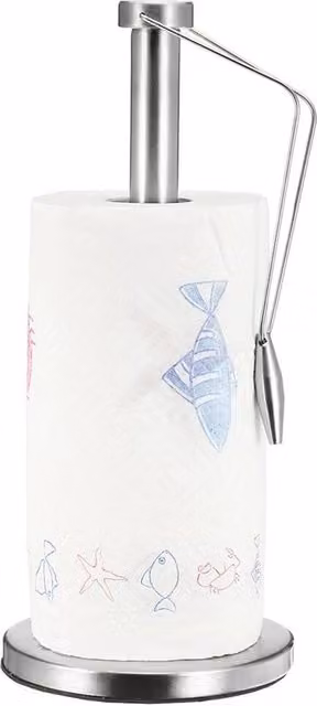 Nordara Stainless Steel Freestanding Kitchen Roll Paper Towel Holder in Silver – 1