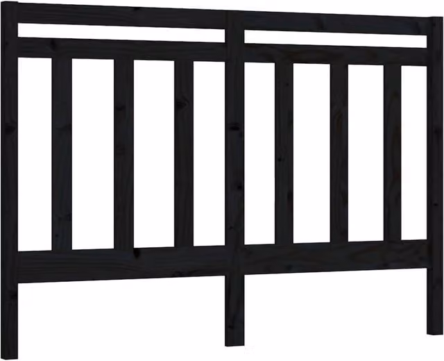 Berkfield Home Black Solid Pine Wood Bed Headboard W: 166 cm, D: 4 cm, H: 100 cm