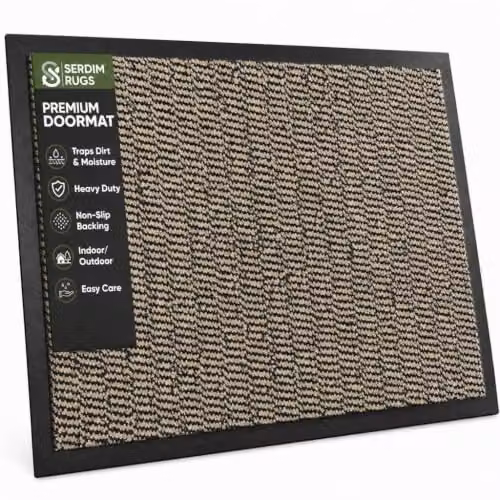 Desire Rugs Non-Slip Dirt Trapper Entrance Mat, Beige, W: 40 cm, D: 60 cm, H: 0.3 cm