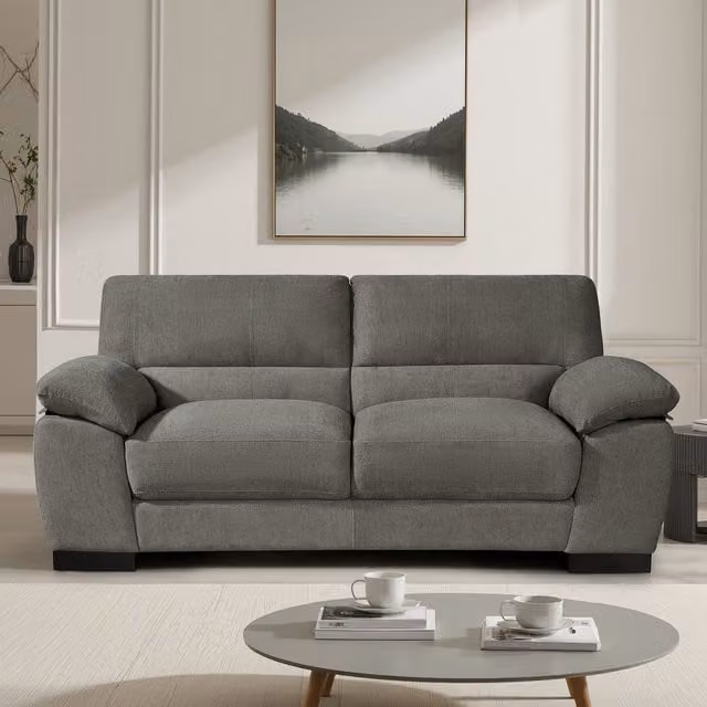 Artemis Home Roslyn 3 Seat Upholstered Fabric Sofa in Grey