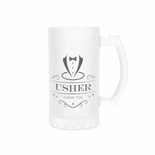 Purely Home Usher Stein Frosted Beer Glass in Black