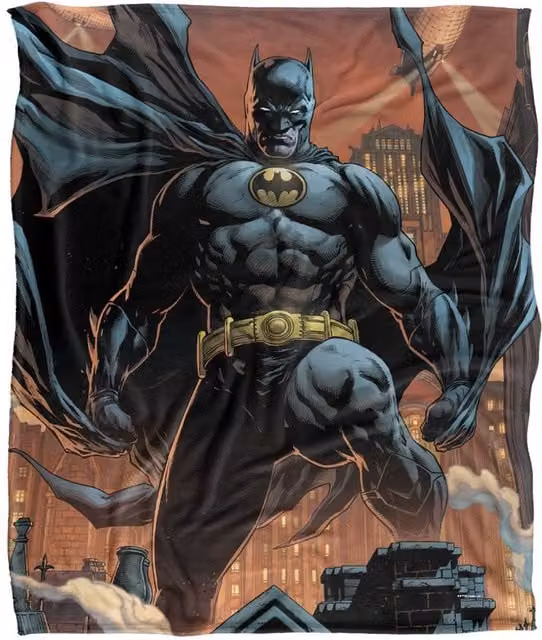 DC Comics Batman Rooftop Cover Blanket in White, W: 152 cm, D: 127 cm – 1
