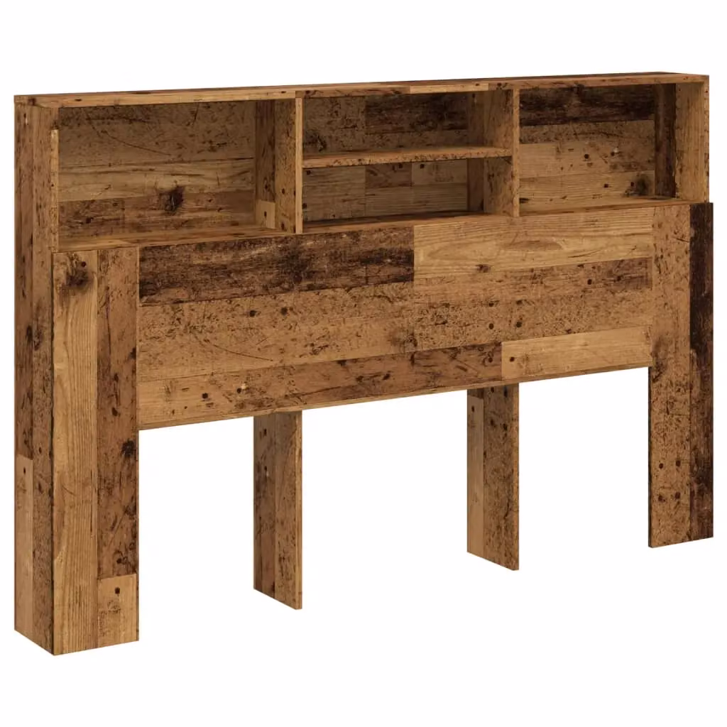Berkfield Home Rustic Old Wood Headboard Cabinet in Brown, W/D/H: 160 x 19 x 103.5 cm – 2