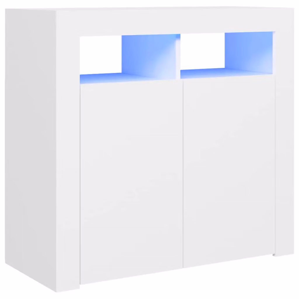 Berkfield Home Modern Glossy White Sideboard with Integrated LED Lights W/D/H: 80 x 35 x 75 cm – 2
