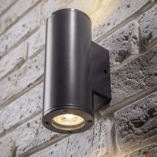 CGC Lighting SHERRI Cylinder Up and Down Outdoor Wall Light in Grey