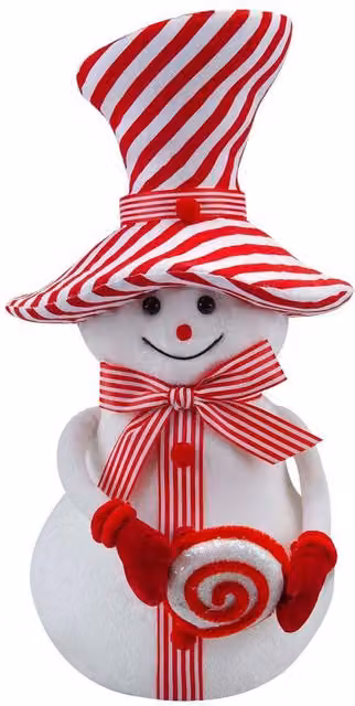 VFM e-Store White Christmas Snowman Tabletop Decoration, H 37 cm x W 19 cm x D 19 cm