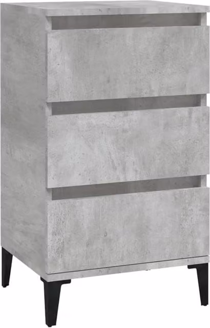 Berkfield Home Bedside Cabinet in Concrete Grey, W/D/H: 40 x 35 x 70 cm